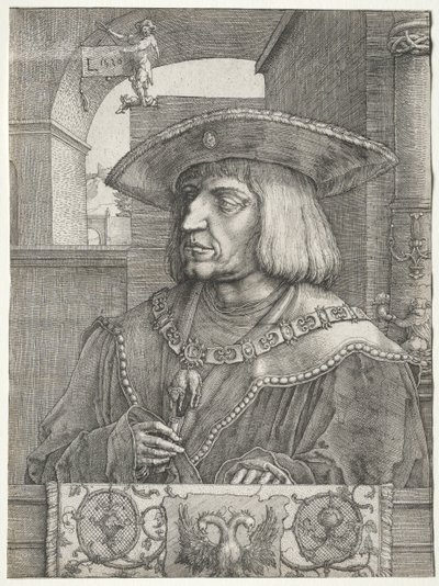 Kaiser Maximilian I., 1520 von Lucas van Leyden