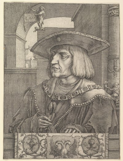 Kaiser Maximilian I., 1520 von Lucas van Leyden