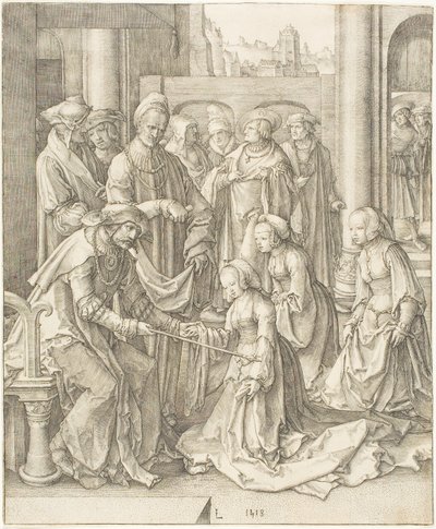 Esther vor Ahasverus von Lucas van Leyden