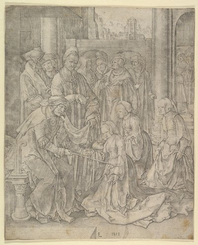 Esther vor Ahasverus, 1518 von Lucas van Leyden