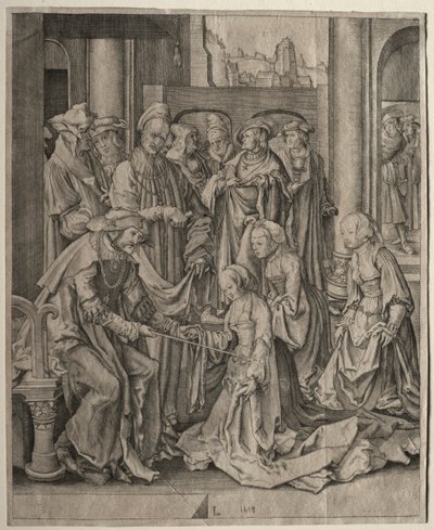 Esther vor Ahasverus, 1518 von Lucas van Leyden