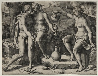 Lot und seine Töchter von Lucas van Leyden