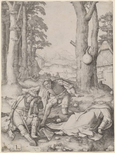 Mohammed und der Mönch Sergius von Lucas van Leyden