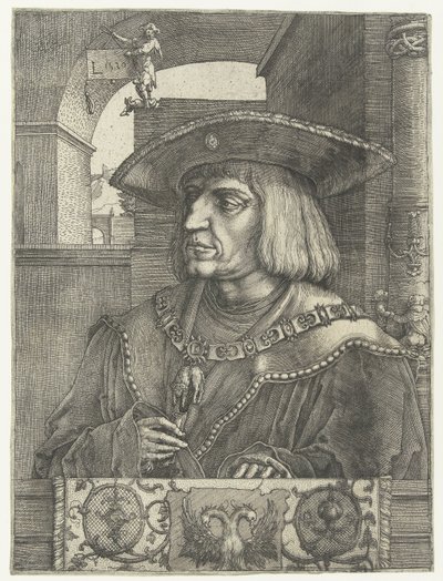 Porträt von Kaiser Maximilian I. von Lucas van Leyden