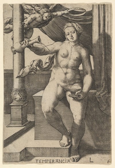 Mäßigkeit, 1530 von Lucas van Leyden