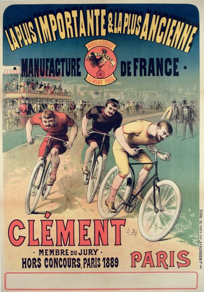 Plakat zur Werbung für die Zyklen Clement, 1891 von Lucien Baylac