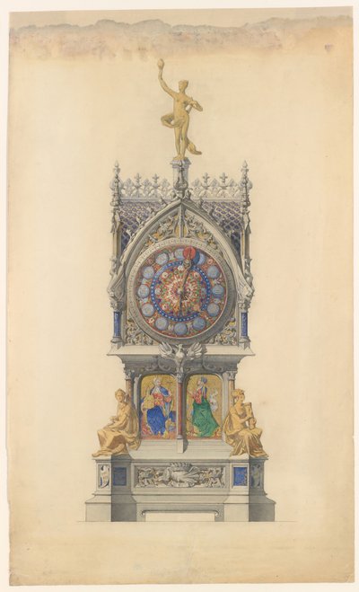 Entwurf für eine emaillierte Uhr von Lucien Falize