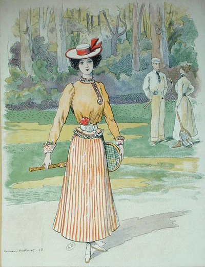 Tennis-Outfit von Lucien Metivet