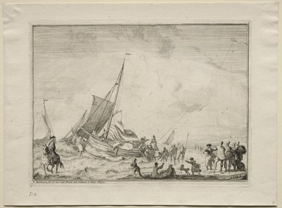 Ein Schiff wird zu Wasser gelassen, 1701 von Ludolf Backhuysen