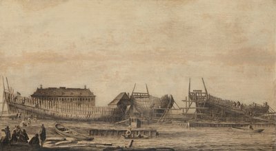 Die Werft der Amsterdamer Admiralität von Ludolf Bakhuysen