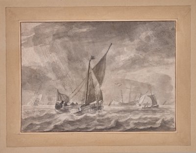 Schiffe in einem Sturm von Ludolf I Backhuysen