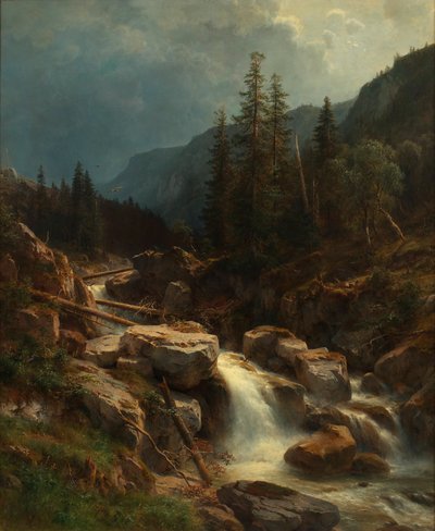 Gebirge bei aufsteigendem Gewitter von Ludwig Halauska