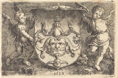 Schild mit Mascaron von Ludwig Krug