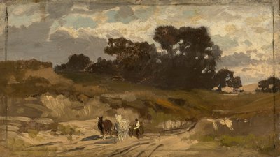 Landschaft mit Fuhrwerk von Ludwig Willroider