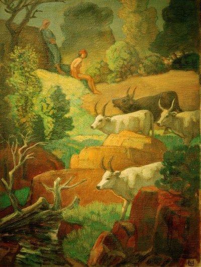 Rinder an der Tränke von Ludwig von Hofmann