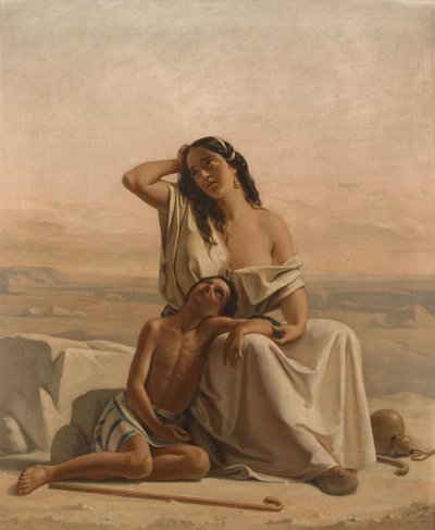 Hagar und Ismael in der Wüste von Luigi Alois Gillarduzzi