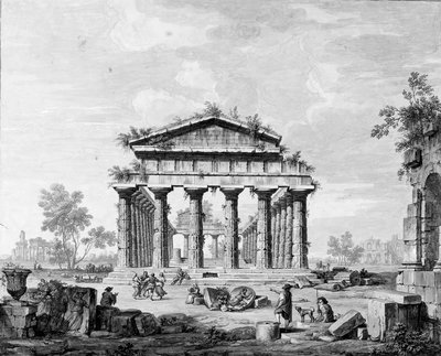 Der Tempel der Juno in Paestum von Luigi Balugani