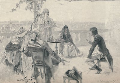 Napoleon in der Gesellschaft in Valence, 1785, 1896 von M. Haider