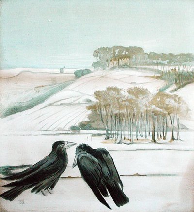 Saatkrähen in einer Landschaft von Madeline Wyndham