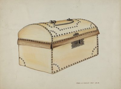 Lederbezogene Box, ca. 1937 von Majel G. Claflin