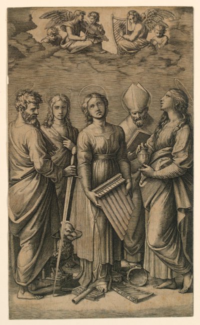 Heilige Cäcilia von Marc Antonio Raimondi