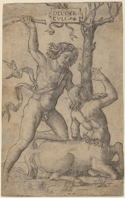 Herkules und Nessus von Marcantonio Raimondi
