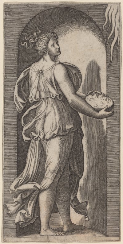 Hoffnung von Marcantonio Raimondi after Raphael