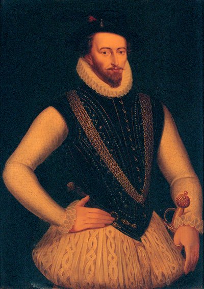 Porträt von Sir Walter Raleigh, 1595 von Marcus Gheeraerts