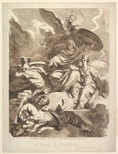 Dem Genie von Franklin, 1779 von Marguerite Gerard