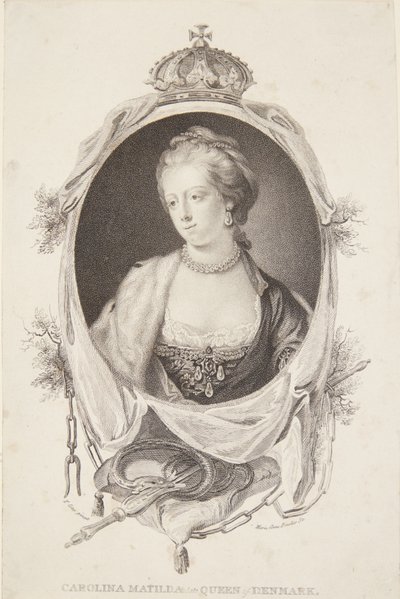 Porträt von Caroline Mathilde von Marie Anne Bourlier