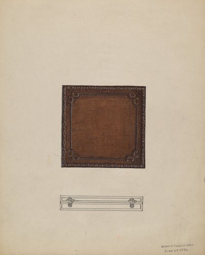 Leder-Medaillenkasten, 1936 von Marie Famularo