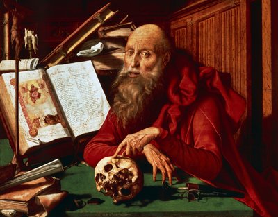 Heiliger Hieronymus in seinem Studierzimmer von Marinus van Reymerswaele
