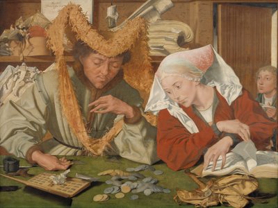 Der Kaufmann und seine Frau von Marinus van Reymerswale