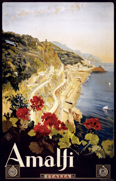 Amalfi Küste Reiseplakat, ca. 1910 von Mario Borgoni