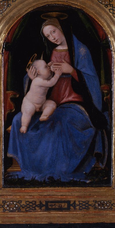 Triptychon, Mittelteil: Thronende Maria lactans, 1500 von Mariotto Albertinelli