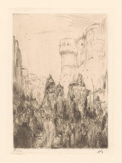 Parade mit Elefanten von Marius Bauer (signed by artist)