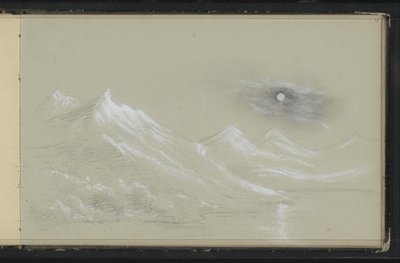 Landschaft mit schneebedeckten Berggipfeln von Marius Bauer