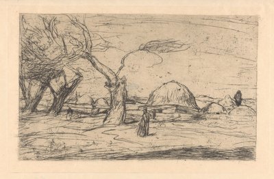 Östliche Landschaft mit Bebauung von Marius Bauer