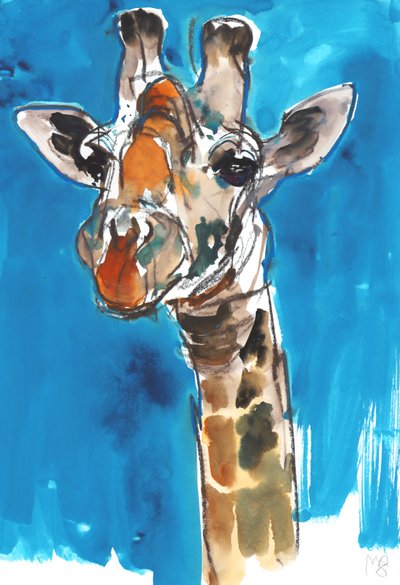 Blauer Himmel Giraffe, 2018 von Mark Adlington