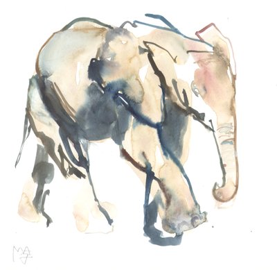 Elefantenkalb, Loisaba, 2017 von Mark Adlington