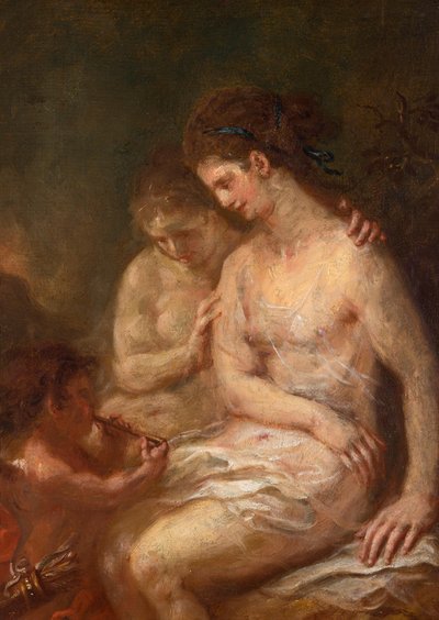 Zwei Nymphen mit Amor von Martin Johann Schmidt