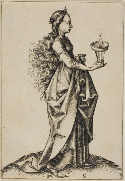 Die fünfte kluge Jungfrau von Martin Schongauer