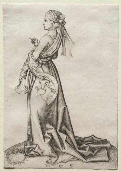 Die Erste der törichten Jungfrauen von Martin Schongauer