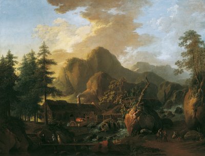Landschaft mit Hammerwerk von Martin von Molitor