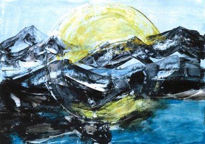 Bergsee im Mondlicht von Martina Konitzky
