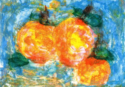 Orangefarbene Beeren im Winter von Martina Konitzky