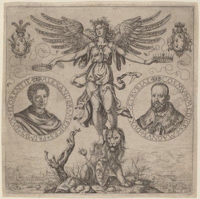 Alexander de Medici und Cosmo de Medici von Martino Rota
