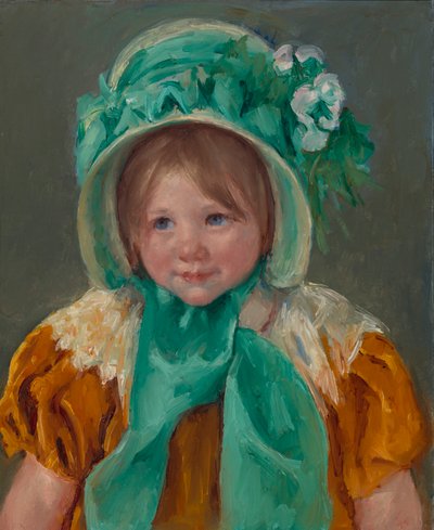 Sara in einer grünen Haube, ca. 1901 von Mary Cassatt