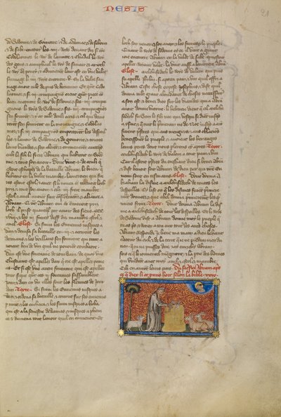 Abraham am Altar von Master of Jean de Mandeville