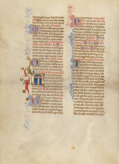 Initiale N: Das Kreuz von Master of the Brussels Initials